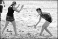 Playing volleyball on Exmouth beach P1010068.JPG