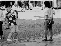 Photographer leaning over backwards ExeterCathedral E-PL5 P8040003 mono.jpg