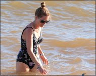 Young woman wading Sidmouth G9 P1014228.JPG