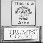 Trumps Court Neighbourhood Watch sign Sidmouth Eos 5D IMG_3136.JPG