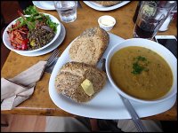 Soup of the day at Herbies Restaurant Exeter TZ70 P1030444.JPG Soup of the day at Herbies Restaurant Exeter TZ70 P1030444.JPG