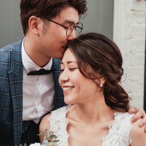 bride and groom portrait cambridge