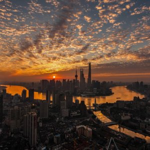 sunrise in Shanghai