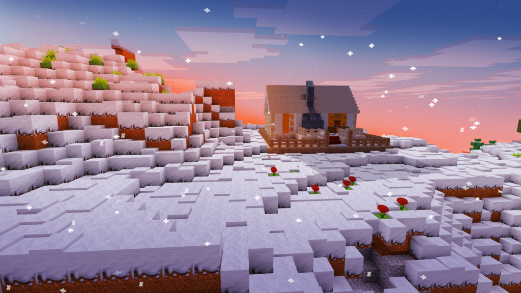 Cute Little House Hidden in Mountains & Snow! Realmcraft Minecraft Clone
