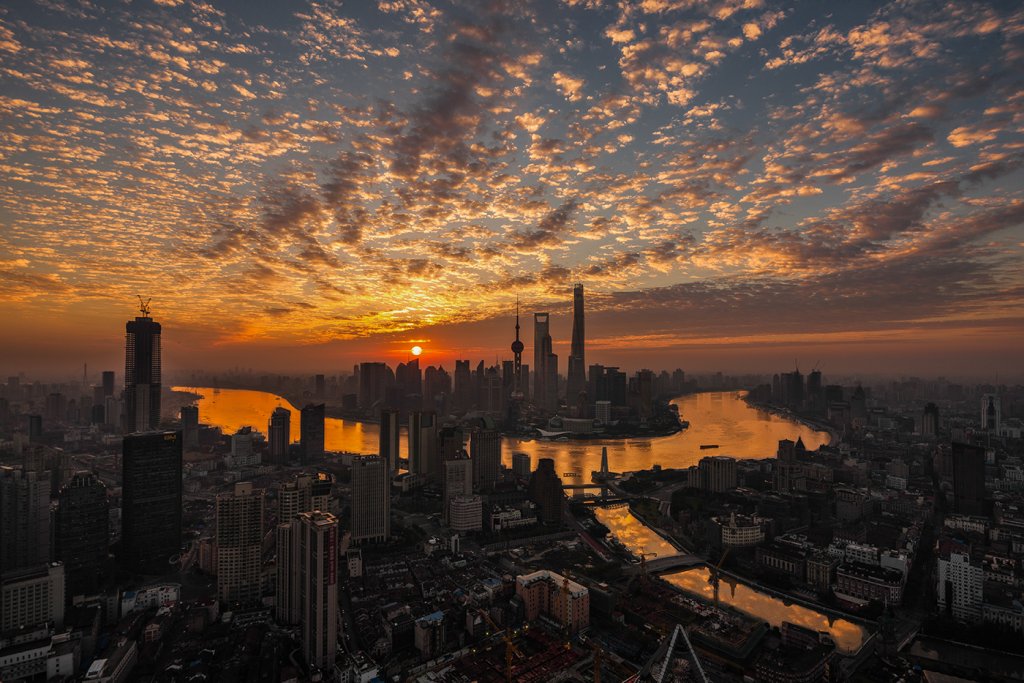 sunrise in Shanghai